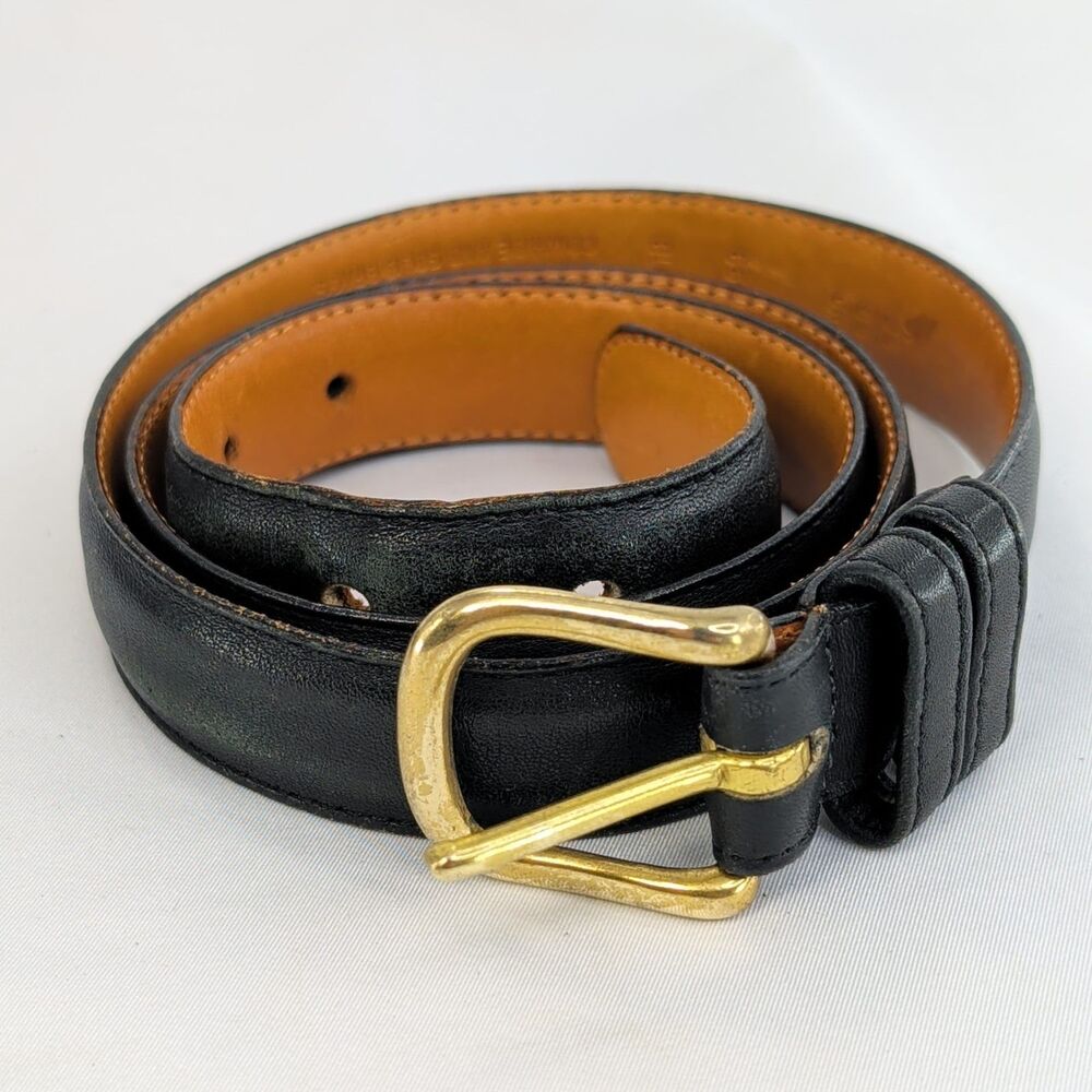 Vintage Coach 6600 Belt Mens Size 34 Black Glove Tanned Cowhide Leather USA Made